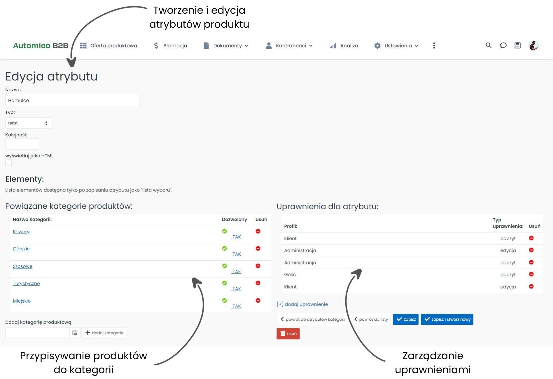 Edycja produktu w elastycznej platformie B2B.