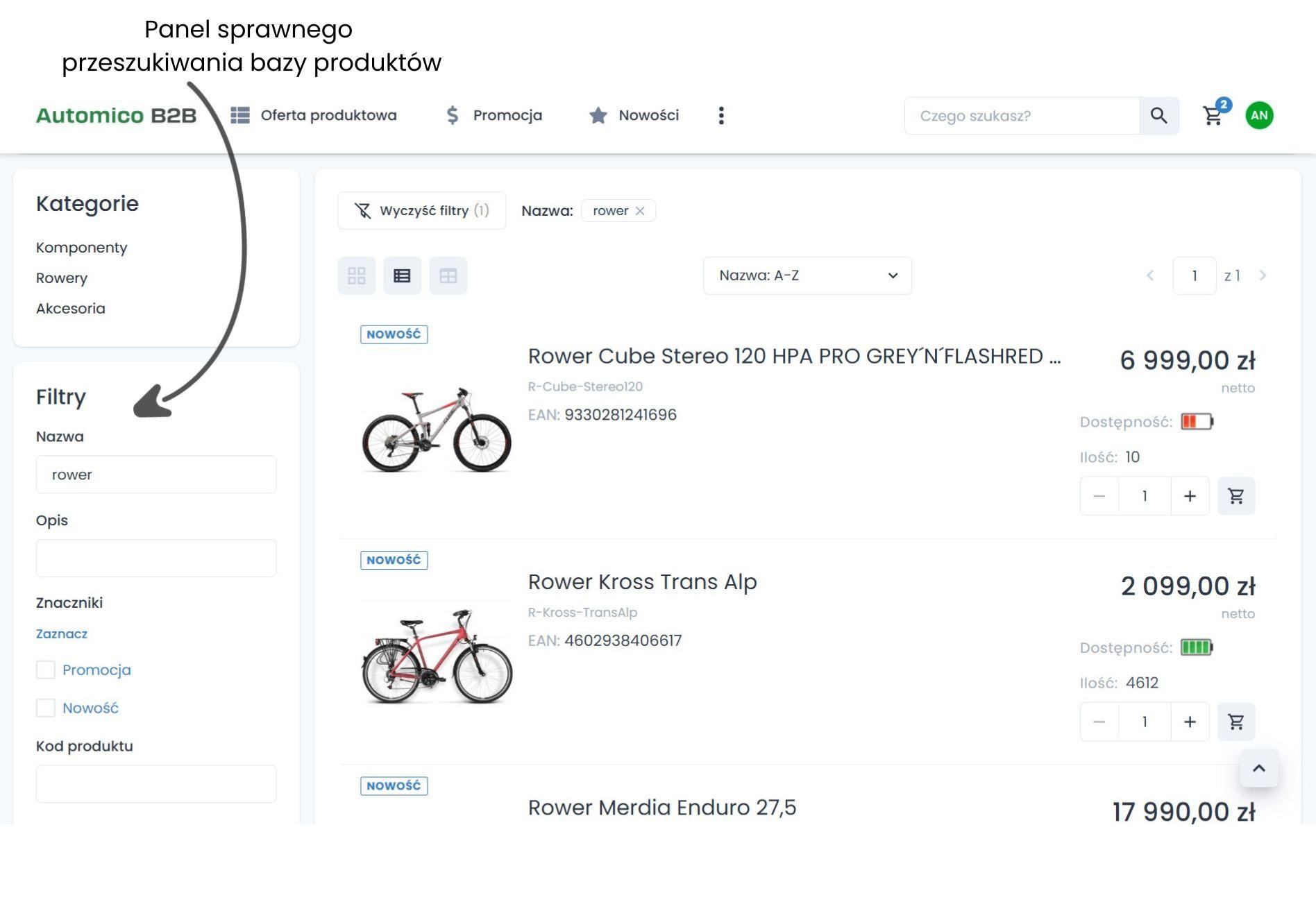 Kontekstowa wyszukiwarka produktów B2B.