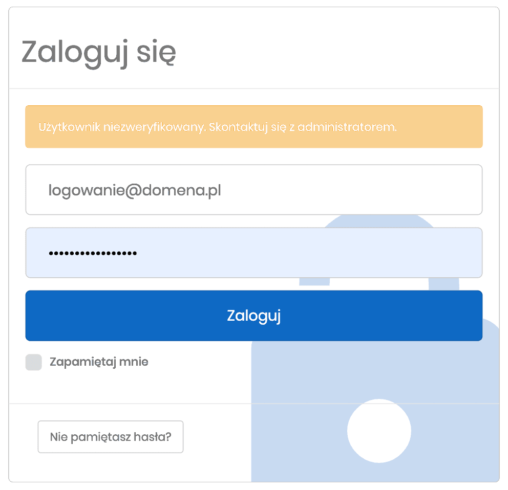 Bezpieczna platforma B2B blokująca podejrzane próby logowania.