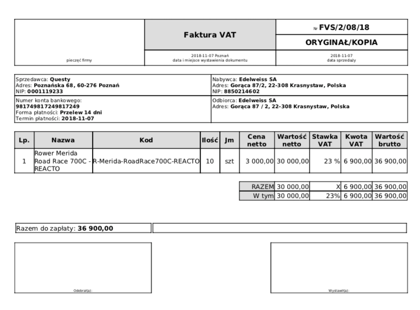 Indywidualne tworzenie szablonów dokumentów w systemie B2B.