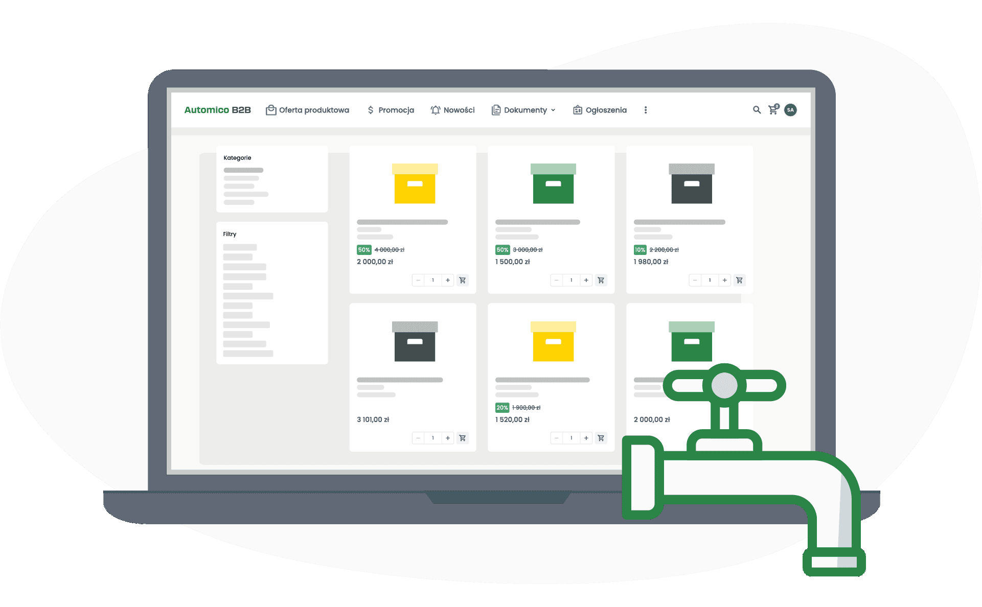 Platforma B2B dla branży hydraulicznej i sanitarnej - Automico B2B.